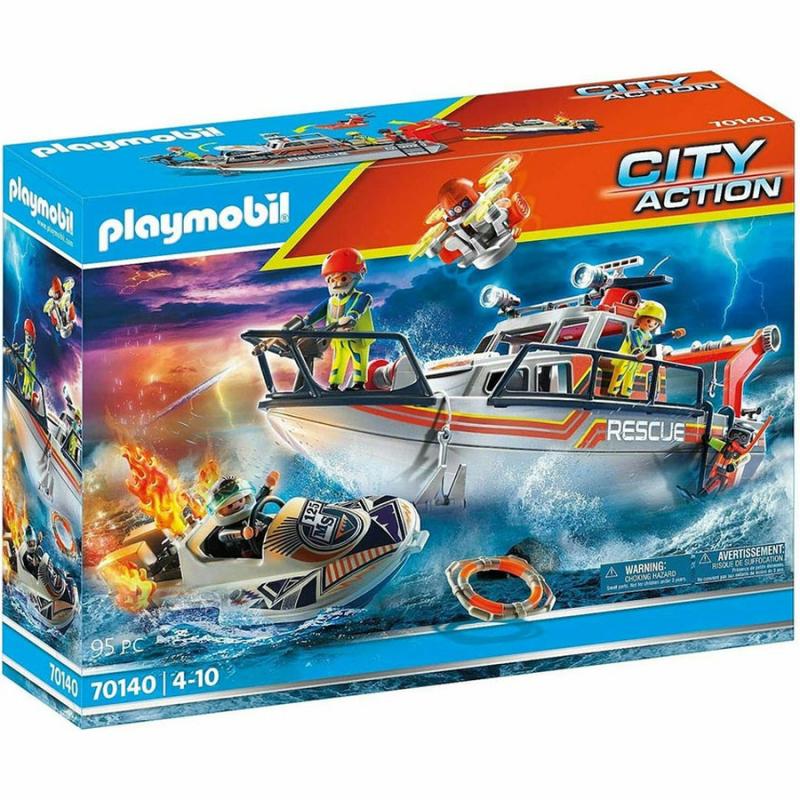 Playmobil City Action - 70140 Επιχείρηση Πυρόσβεσης με Σκάφος Διάσωσης