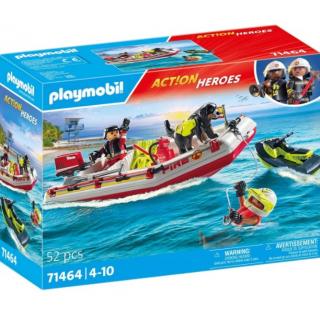 Playmobil Action Heroes: 71464 Φουσκωτό Σκάφος Πυροσβεστικής με Θαλάσσιο Scooter