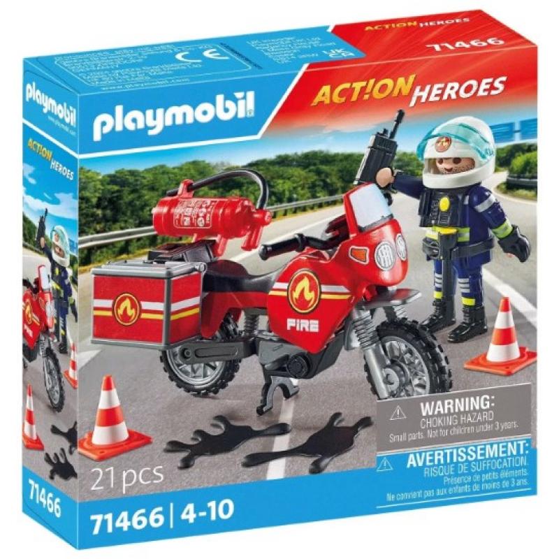 Playmobil Action Heroes: 71466 Πυροσβέστης με Μοτοσικλέτα