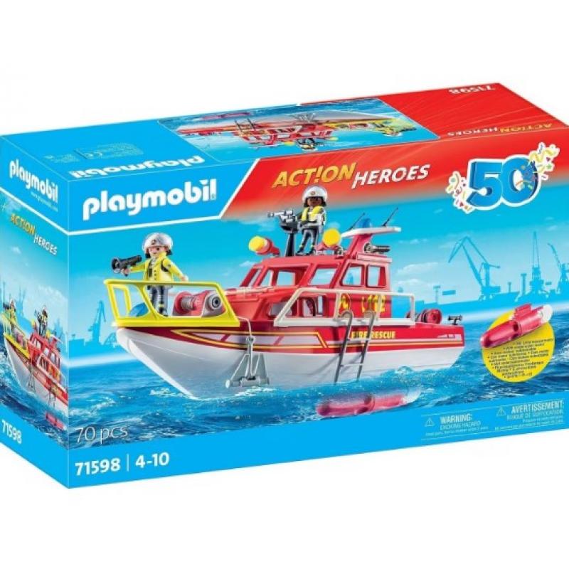 Playmobil Action Heroes: 71597 Πυροσβεστικό Σκάφος Διάσωσης 50 Χρόνια Playmobil