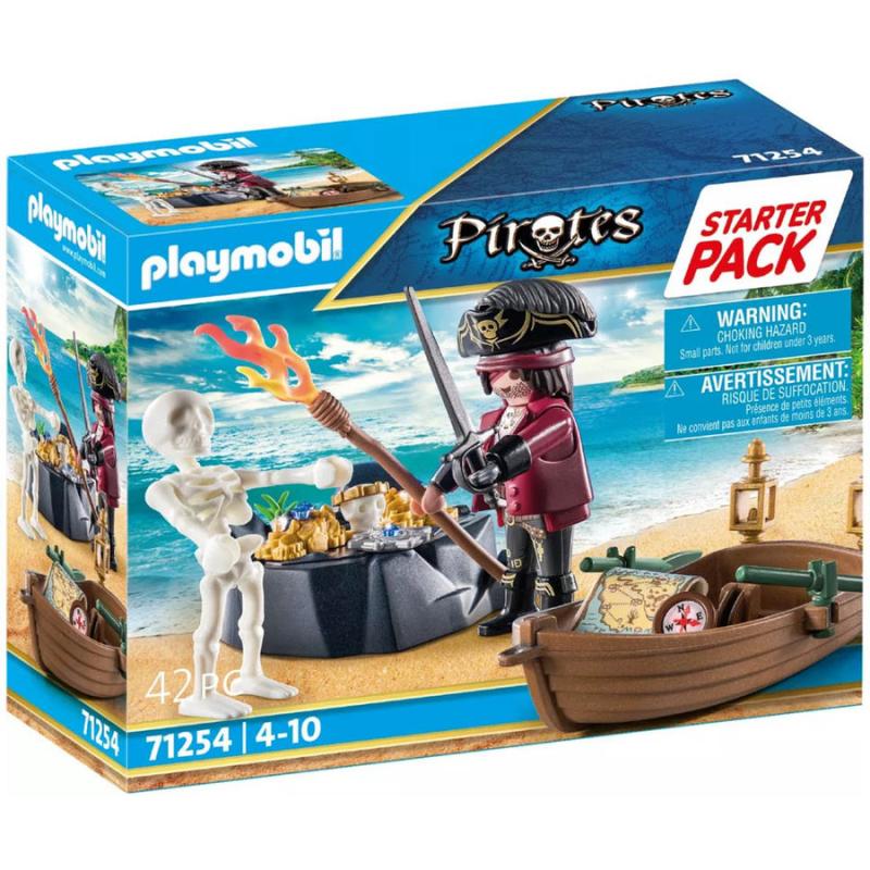 Playmobil Starter Pack Pirates - 71254 Πειρατής με Βαρκούλα και Θησαυρό