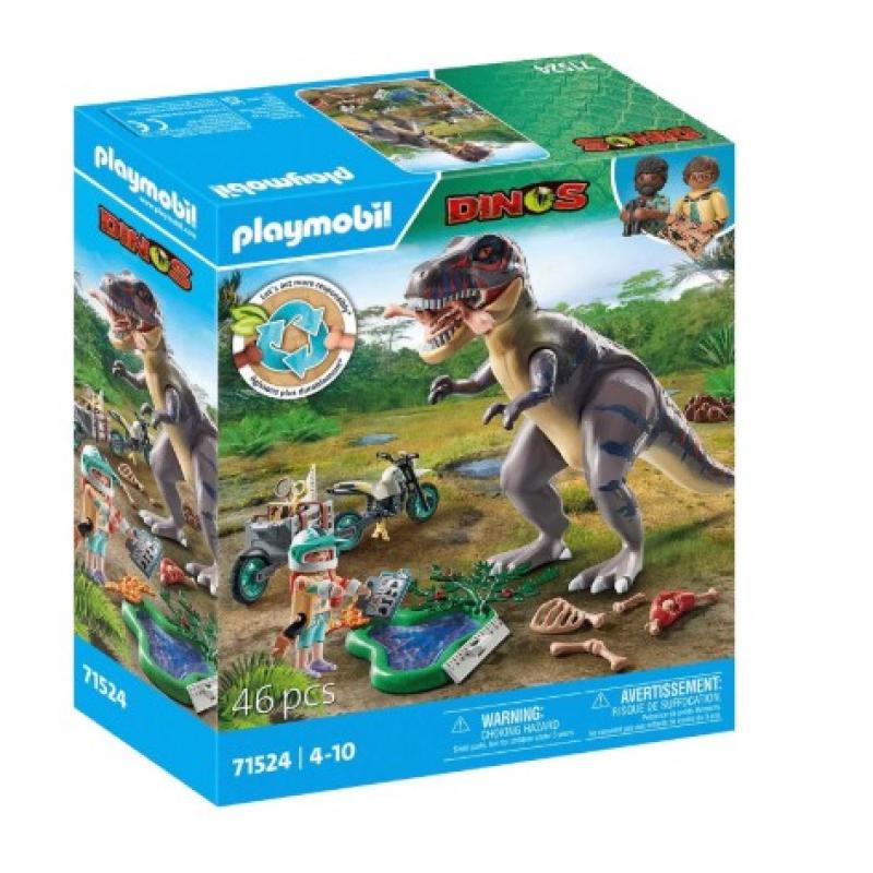 Playmobil Dinos: 71524 T-Rex και Εξερευνητής με Μοτοσικλέτα