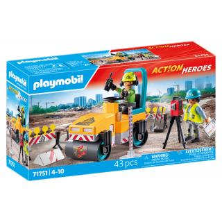 Playmobil Action Heroes: 71751 Οδοστρωτήρας και Εργάτες