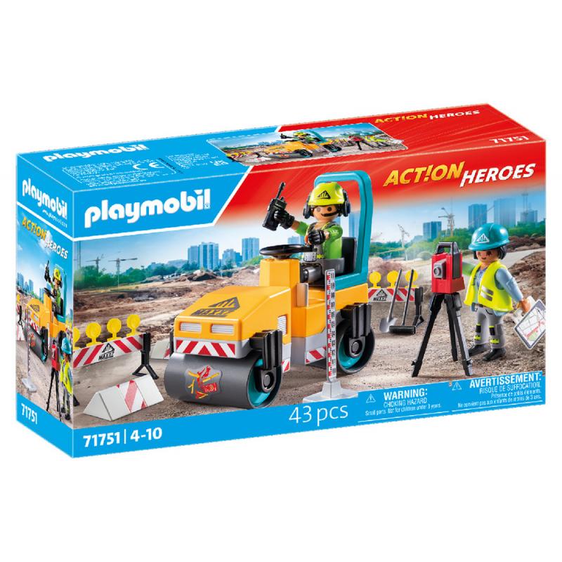 Playmobil Action Heroes: 71751 Οδοστρωτήρας και Εργάτες