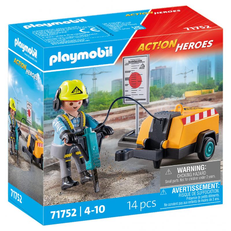 Playmobil Action Heroes: 71752 Εργάτης με Κομπρεσέρ