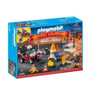 Playmobil Χριστουγεννιάτικο Ημερολόγιο - 9486 Επιχείρηση Πυρόσβεσης Εργοταξίου