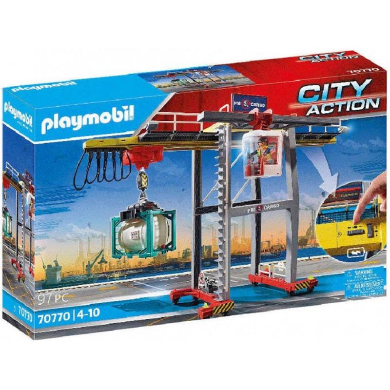 Playmobil City Action - 70770 Γερανογέφυρα Φορτοεκφόρτωσης Container