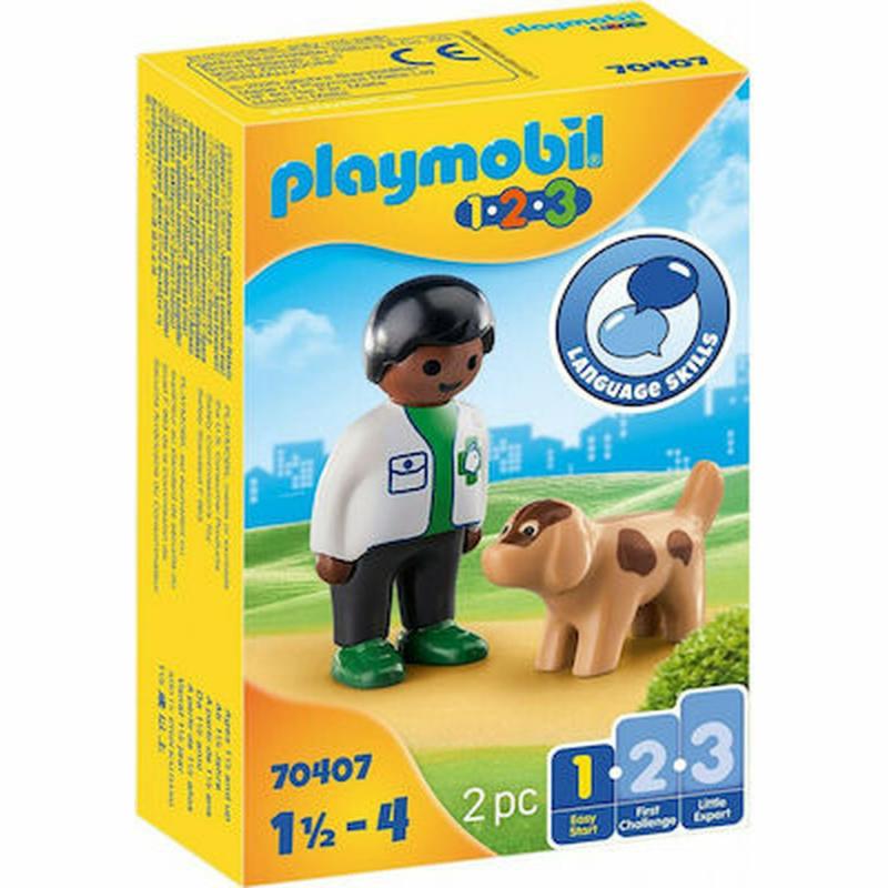 Playmobil 1.2.3. - 70407 Κτηνίατρος με Σκυλάκι