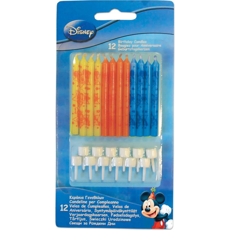 Κεράκια Γενεθλίων Disney Mickey Decorata 12 + 12 Βάσεις