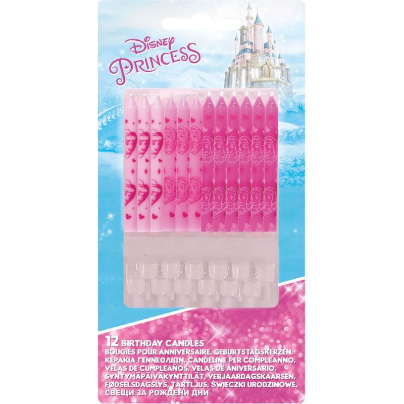 Κεράκια Γενεθλίων Disney Princess Decorata 12 + 12 Βάσεις