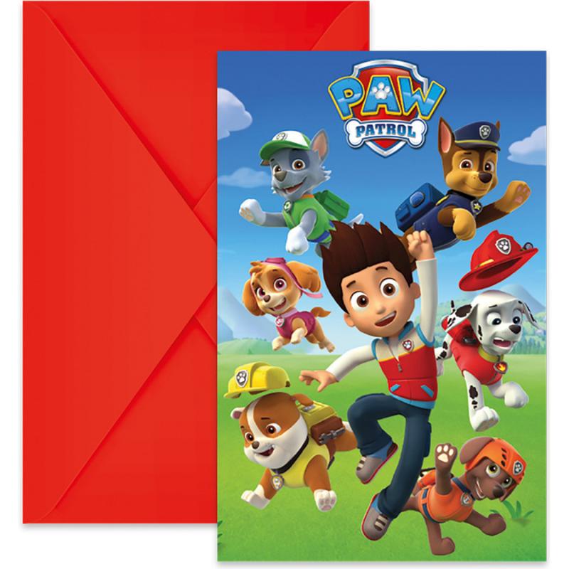 Paw Patrol Lets Roll Προσκλήσεις & Φάκελα με Κοπτικό FSC 6 τεμ.