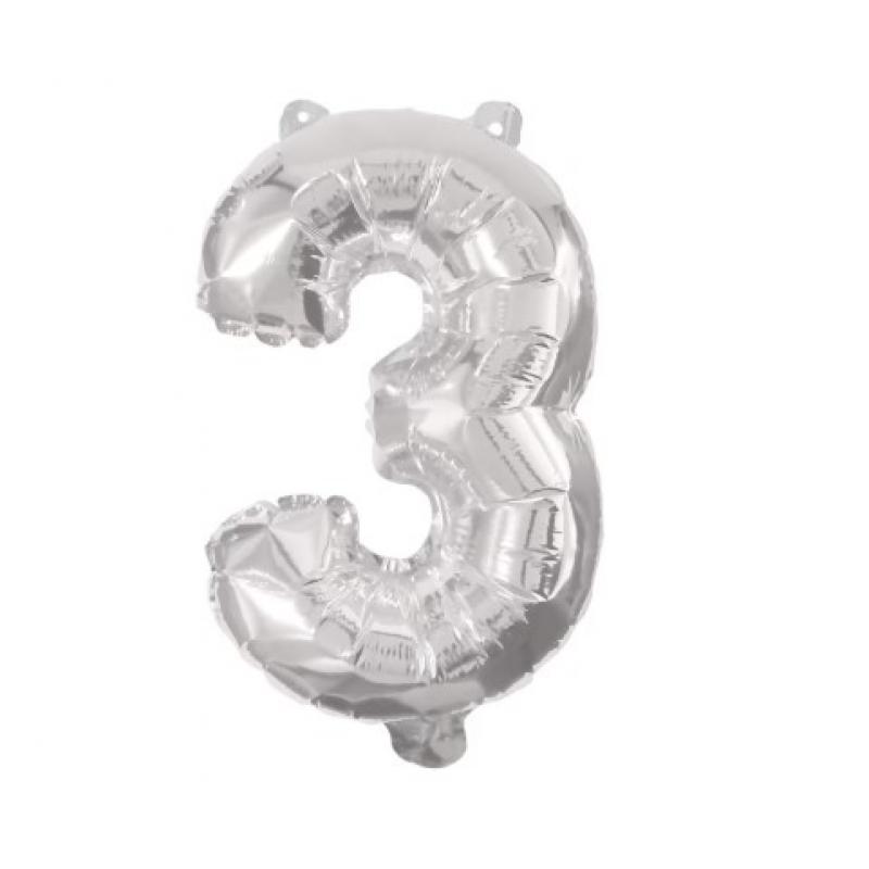 Μπαλόνι No 3 - 91197 Decorata Party Foil Balloon - 86 cm - Silver