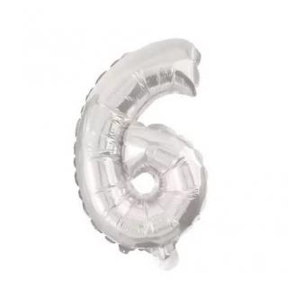 Μπαλόνι No 6 - 91200 Decorata Party Foil Balloon - 86 cm - Silver