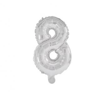 Μπαλόνι No 8 - 091202 Decorata Party Foil Balloon - 86 cm - Silver