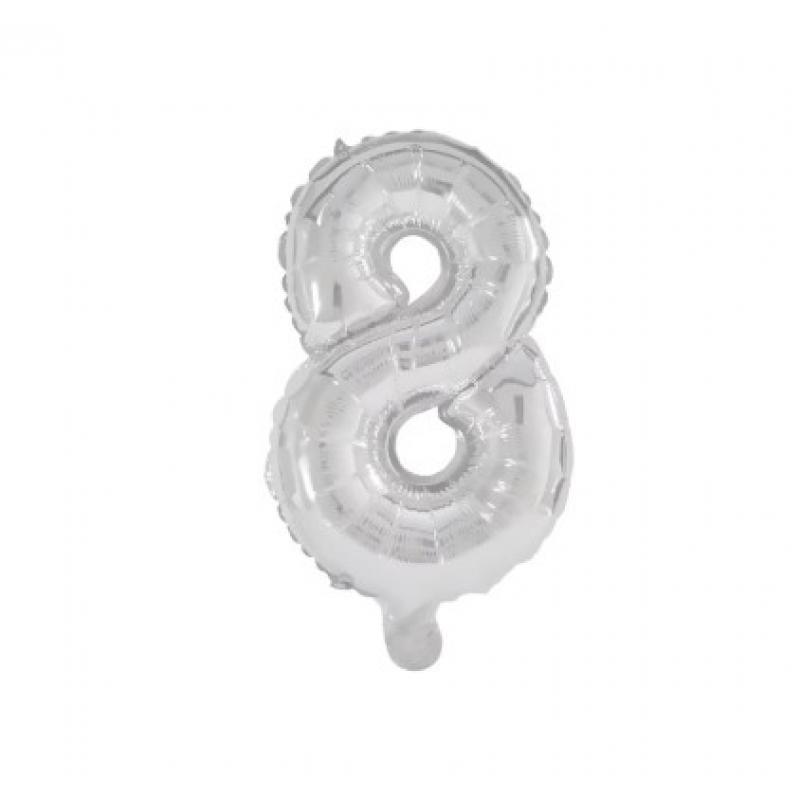 Μπαλόνι No 8 - 091202 Decorata Party Foil Balloon - 86 cm - Silver