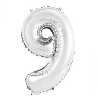 Μπαλόνι No 9 - 91203 Decorata Party Foil Balloon - 86 cm - Silver