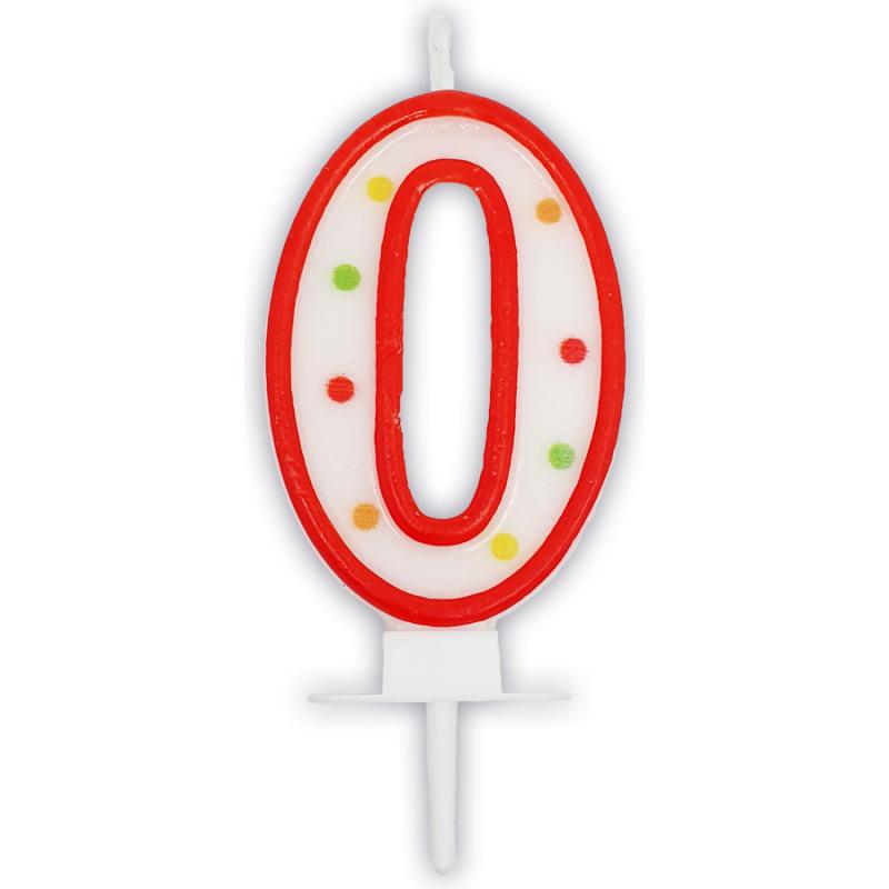 Κεριά Γενεθλίων Νούμερα Multicolor Dots No 0