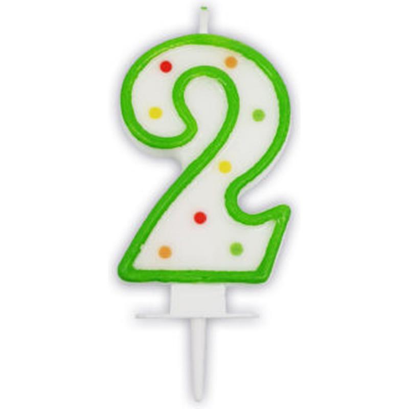 Κεριά Γενεθλίων Νούμερα Multicolor Dots No 2