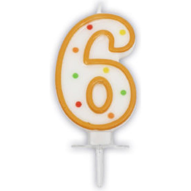 Κεριά Γενεθλίων Νούμερα Multicolor Dots No 6