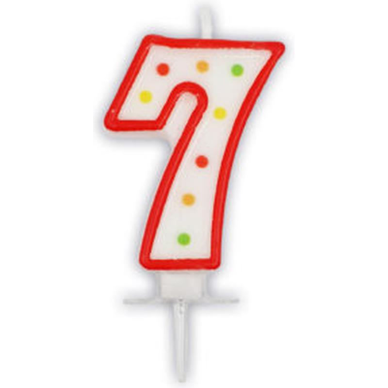 Κεριά Γενεθλίων Νούμερα Multicolor Dots No 7