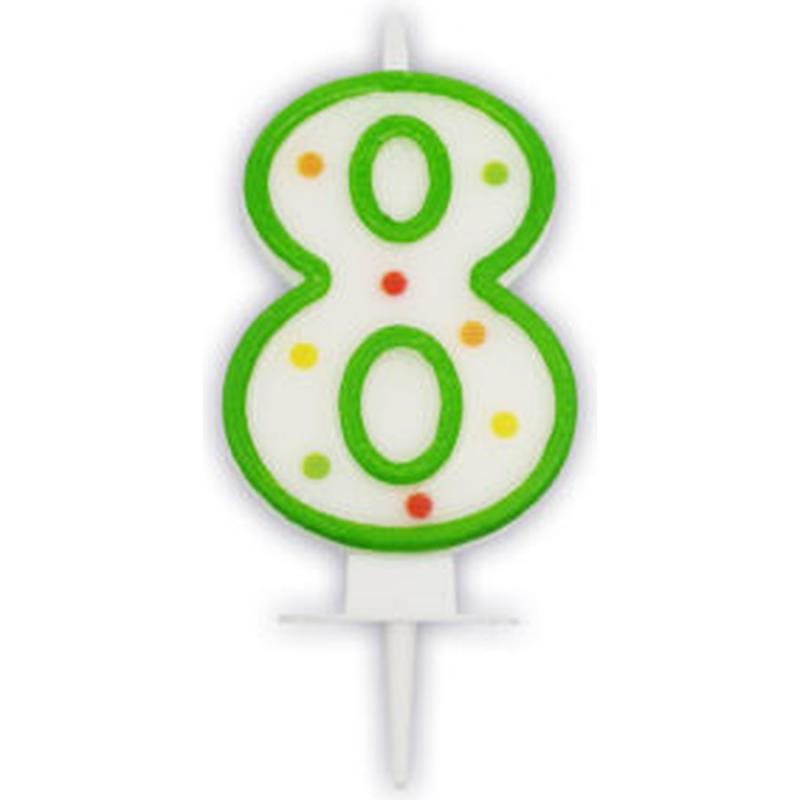 Κεριά Γενεθλίων Νούμερα Multicolor Dots No 8