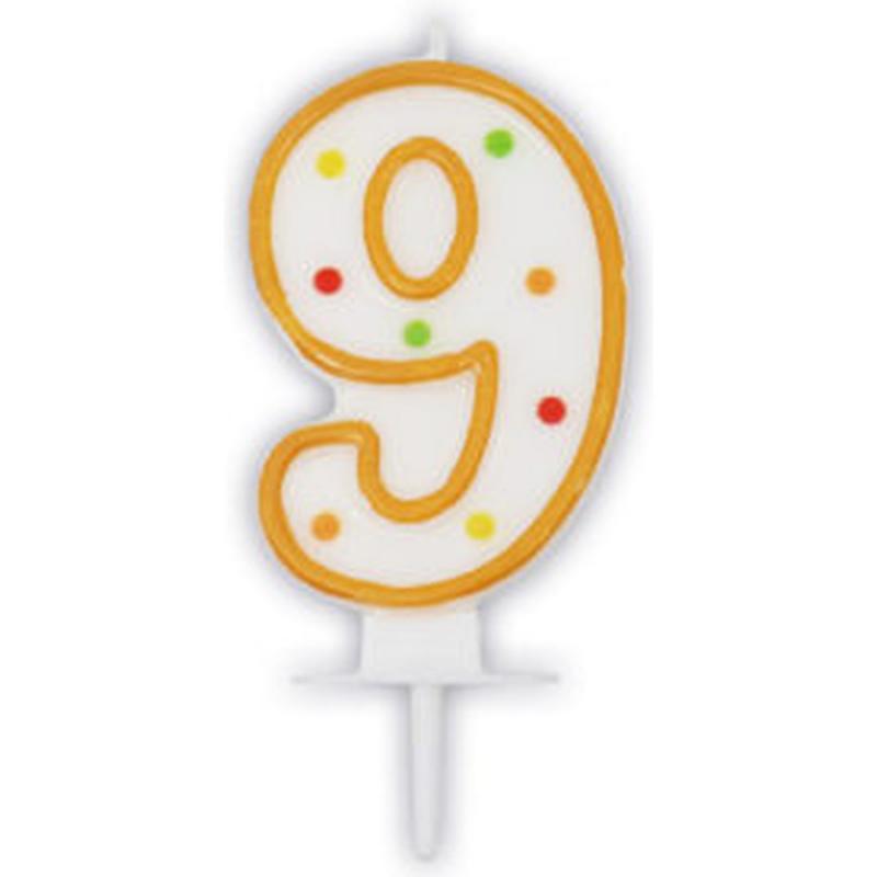 Κεριά Γενεθλίων Νούμερα Multicolor Dots No 9