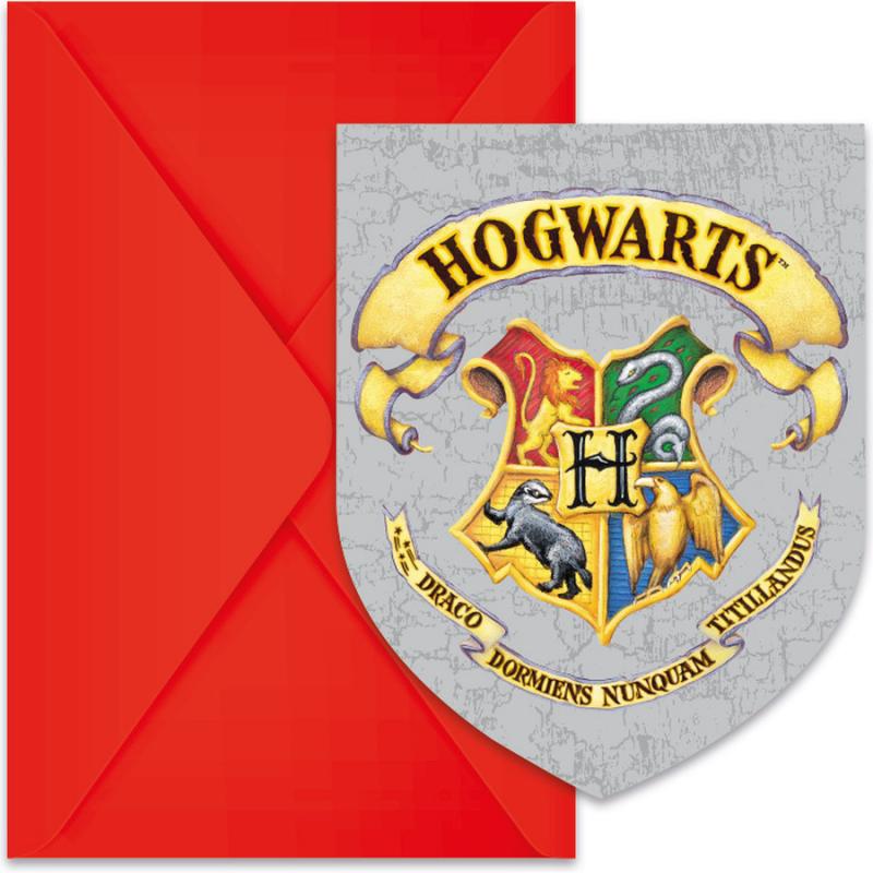 Harry Potter Hogwarts Προσκλήσεις & Φάκελα με Κοπτικό FSC 6 τεμ.