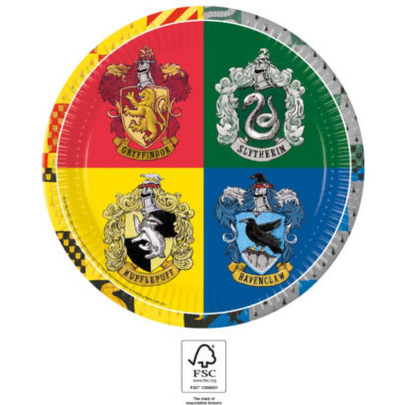 Harry Potter Crests Πιάτα Μεσαία 23 εκ. 8 τεμ. FSC