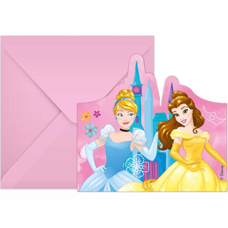 Disney Princess Live yout Story Προσκλήσεις & Φάκελα με Κοπτικό FSC 6 τεμ.