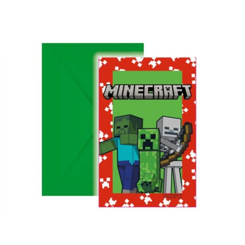 Minecraft Προσκλήσεις με Κοπτικό & Φάκελα 6 τεμ.