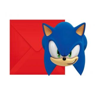 Sonic the Hedgehog Προσκλήσεις με Κοπτικό & Φάκελα 6 τεμ.