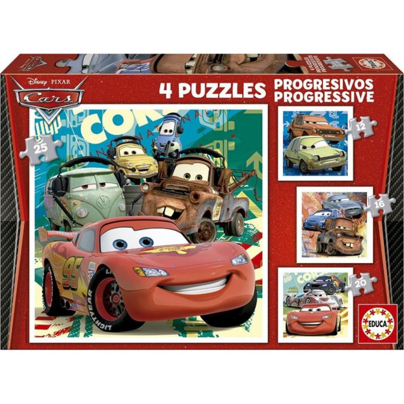 Educa Puzzle Cars 4 Puzzles (12-16-20-25)