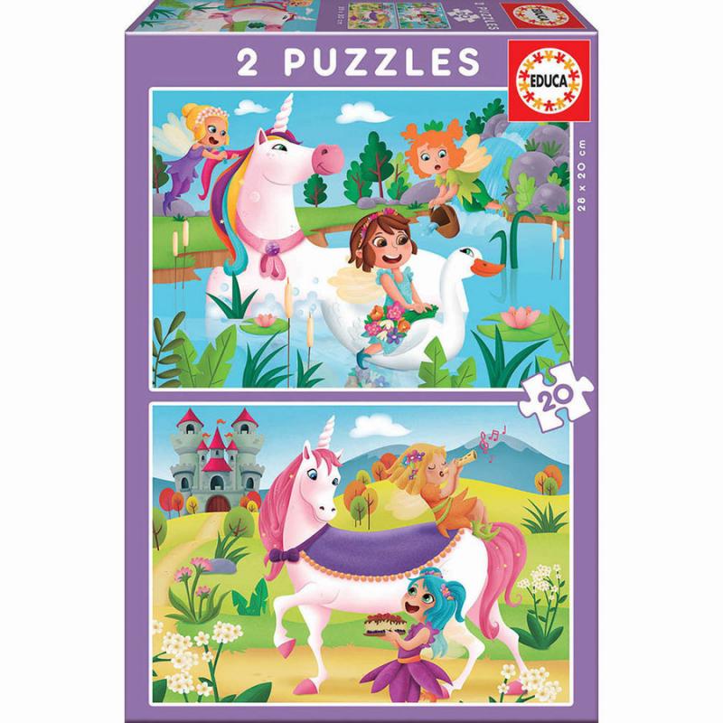 Educa Puzzle Unicorns and Fairies 2x20 τεμ.