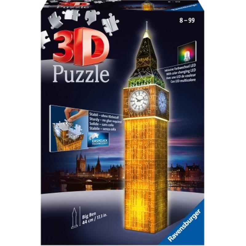 3D Puzzle Night Edition 216 τεμ. Big Ben - Ravensburger