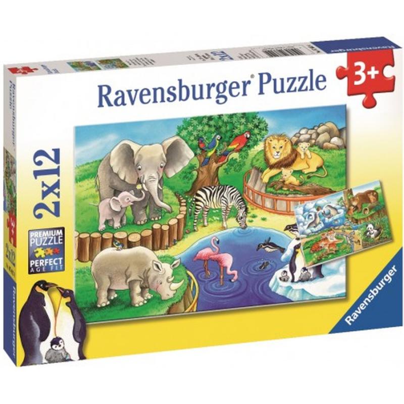 Παζλ 2x12 τεμ. Ζωολογικός Κήπος - Ravensburger