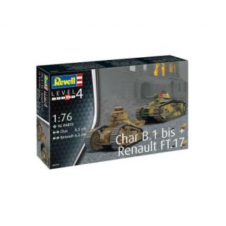 Revell: 1:76 Char B.1 bis & Renault FT.17