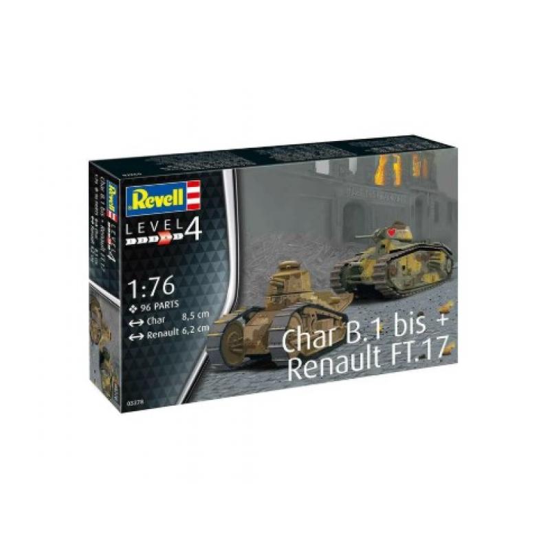 Revell: 1:76 Char B.1 bis & Renault FT.17