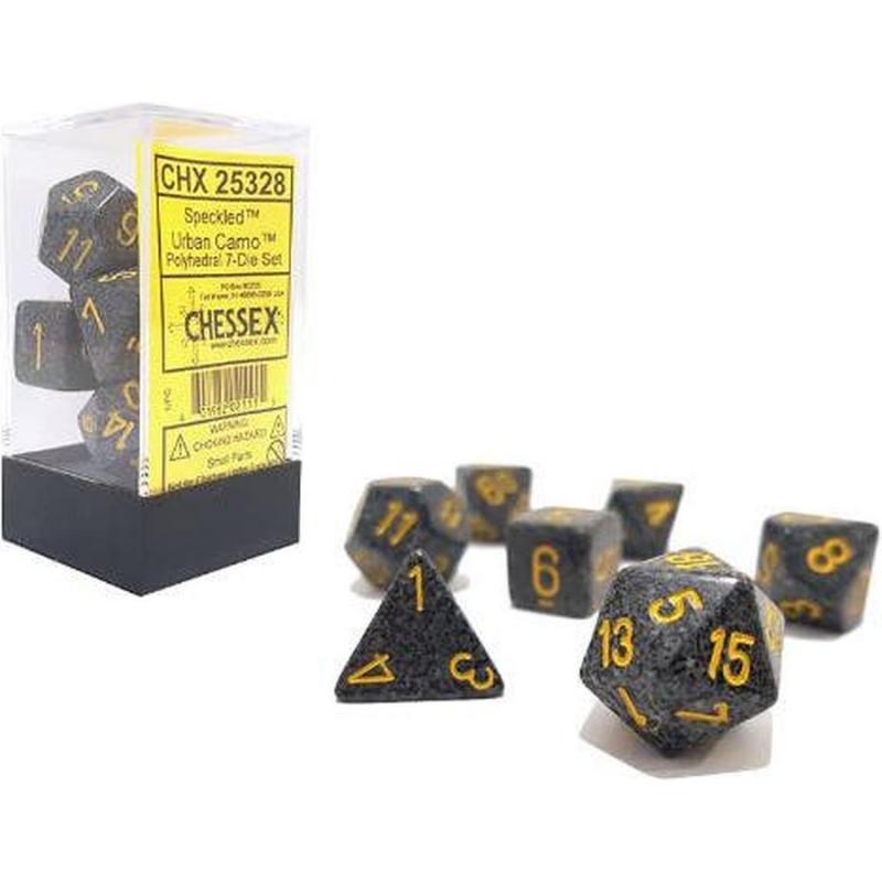 Chessex Speckled Polyhedral 7-Die Set - Urban Camo