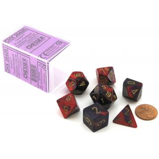 Chessex Gemini Polyhedral 7-Die Set - Black-Red w/gold