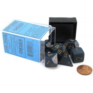 Chessex Opaque Polyhedral 7-Die Sets - Dusty Blue w/gold