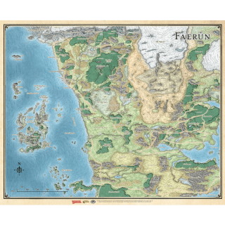 Dungeons & Dragons: Sword Coast Adventurer's Guide Faerun Map