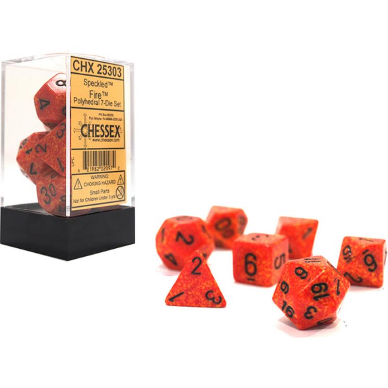 Chessex Speckled Polyhedral 7-Die Set - Fire