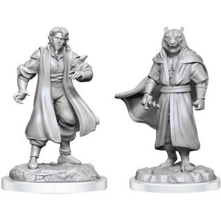 Critical Role Unpainted Miniatures: Male Human Sorcerer Merchant & Tiger Demon