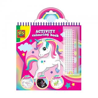 Ses Creative - Βιβλίο Ζωγραφικής με Γκλίττερ - Activity Colouring Book - Glitter