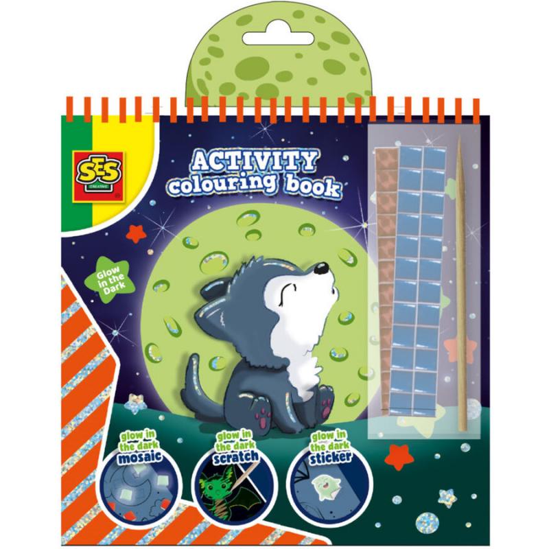 Ses Creative - Βιβλίο Ζωγραφικής που Φωτίζει στο Σκοτάδι - Activity Colouring Book -Glow in the Dark