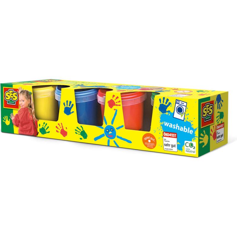 Ses Creative - Δαχτυλομπογιές 4 Χρώματα - 145ml