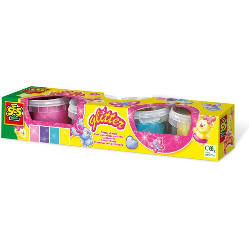 Ses Creative - Ζυμαράκια με Γκλίττερ (4x90gr)