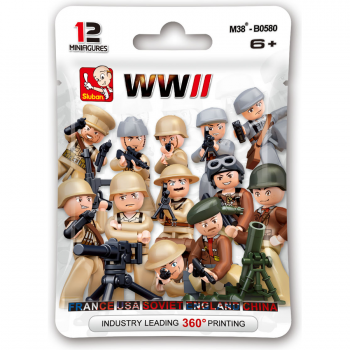 M38-B0580 Sluban WWII Soldiers (Διάφορα Σχέδια, Τυχαία Επιλογή)