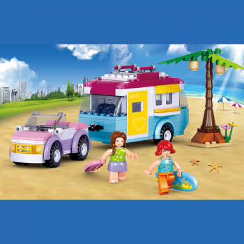 M38-B0606 Sluban Car with Caravan