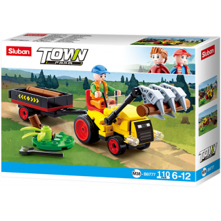 M38-B0777 Sluban Tractor with Logs - Farm serie